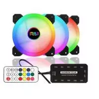 Bộ KIT 4 Fan Rainbow Led RGB + Hub + Điều Khiển Từ Xa
