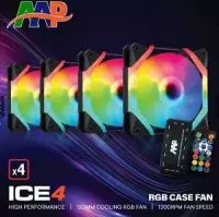 Bộ Kit 4 Fan AAP Led RGB + Hub + Điều Khiển Từ Xa