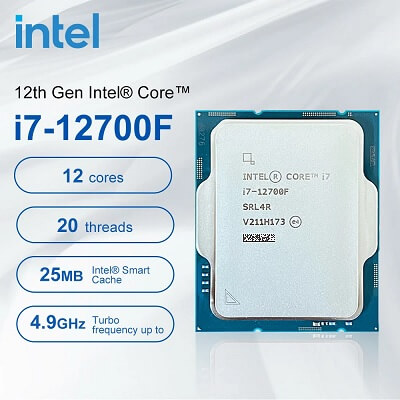CPU Intel Core i7-12700F | Up to 4.8Ghz - 12 nhân 20 luồng - 25MB