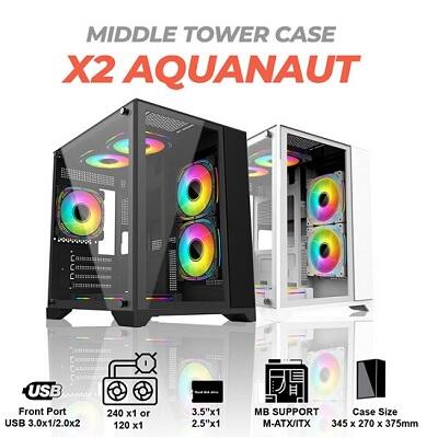 Vỏ Case VSP Aquanaut pro gaming M-ATX X2